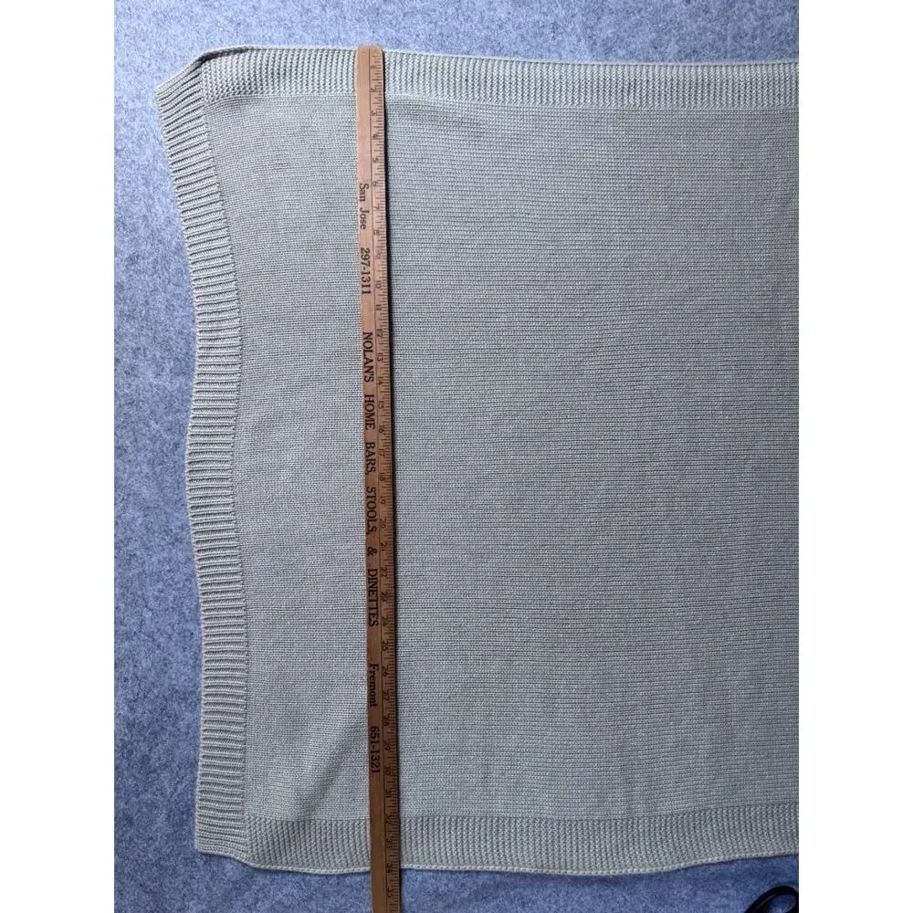 Pottery Barn Kids Emily & Meritt Knit Baby Blanket Gray 30x40 Soft Acrylic
